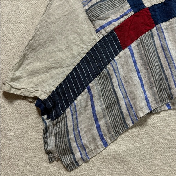 Mara Gibbucci Linen Coastal Stripe Lagenlook Tank Top S - Picture 4 of 7